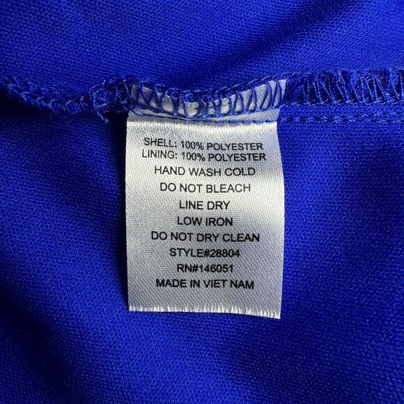 Monteau LA Cobalt Blue Scalloped Sleeveless Blouse Tank Top Size Medium M - Picture 5 of 7